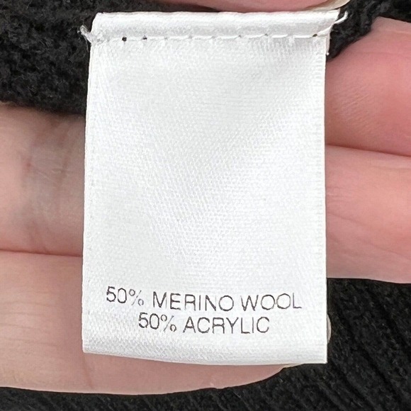 Murano Black Merino Wool Shawl Collar Sweater - Picture 5 of 5